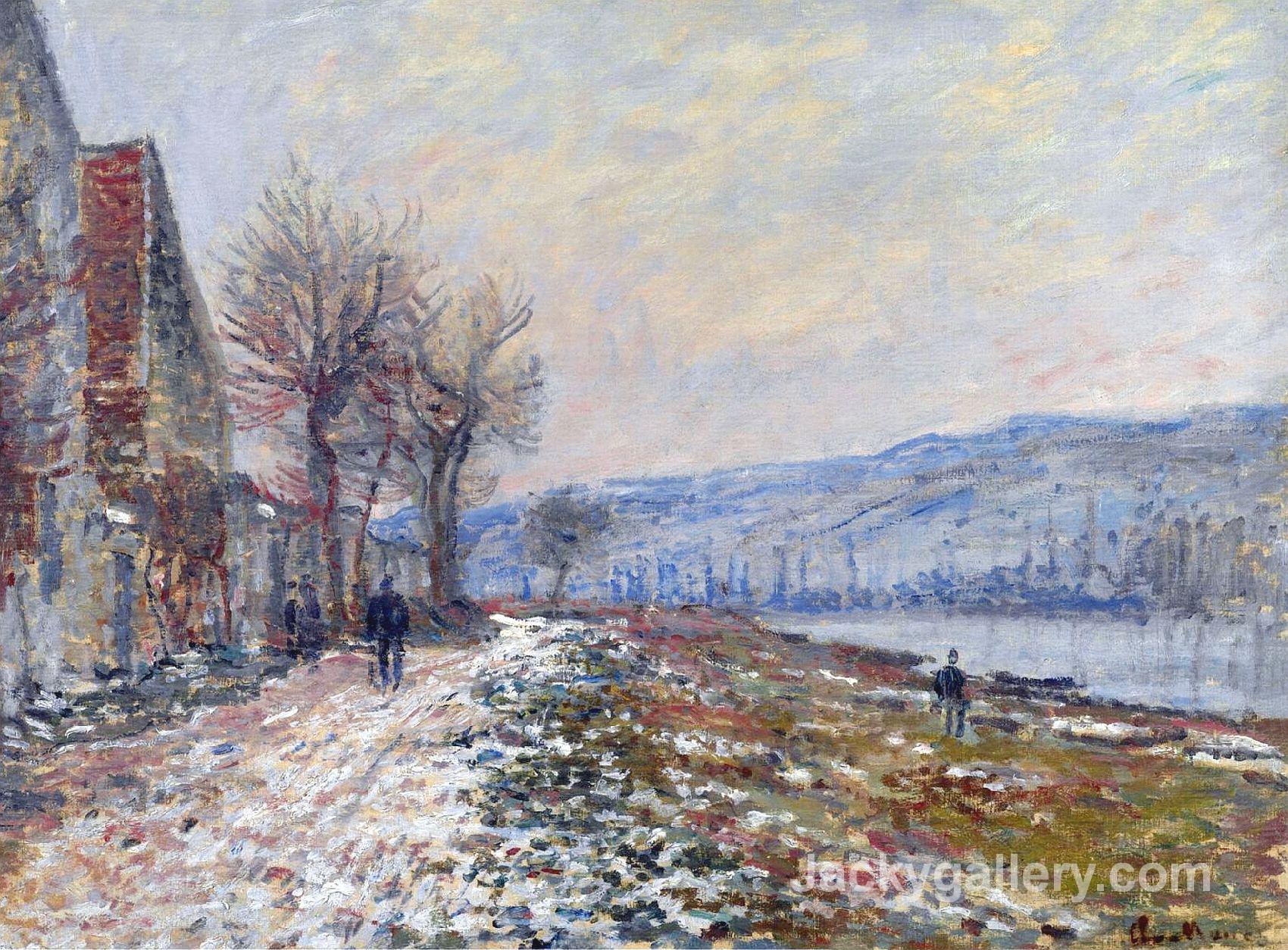 The Siene at Lavacourt, Effect of Snow by Claude Monet paintings reproduction
